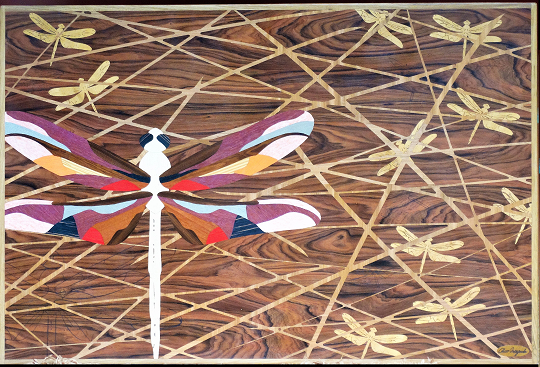 Dragonflies veneer painting