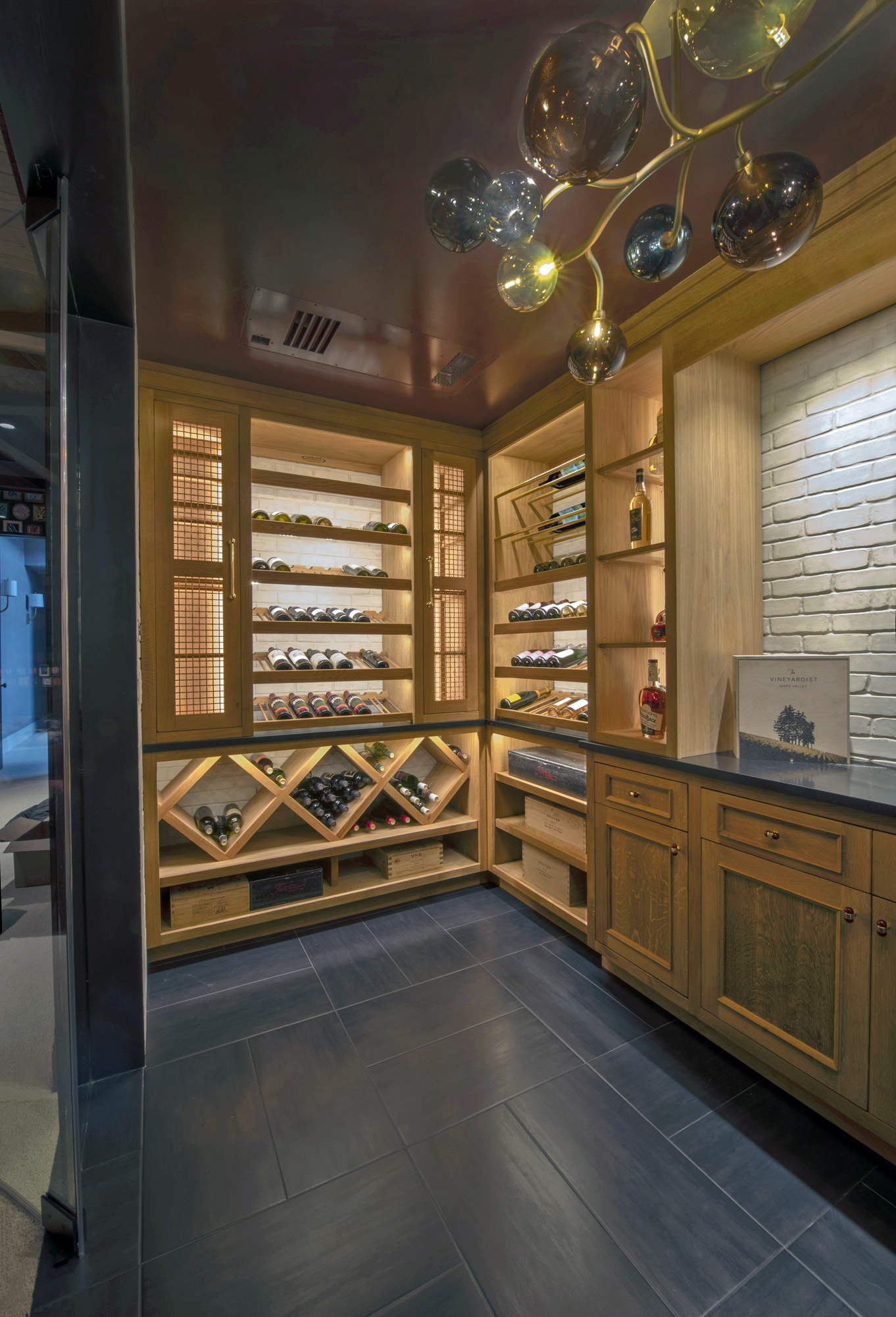 Wine cellar mixes traditional and contemporary elements
