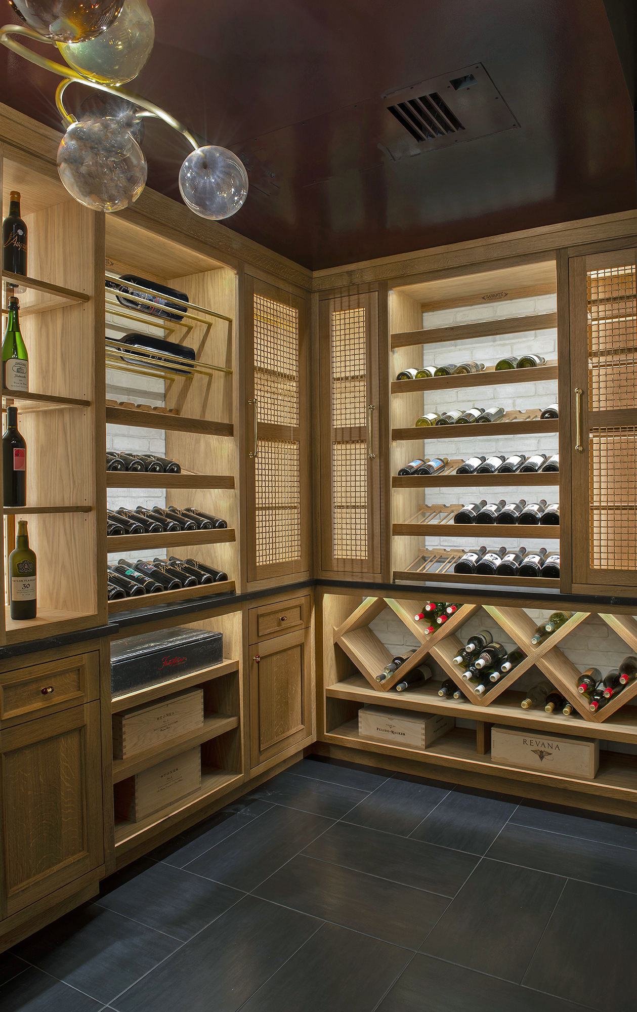 Wine cellar mixes traditional and contemporary elements
