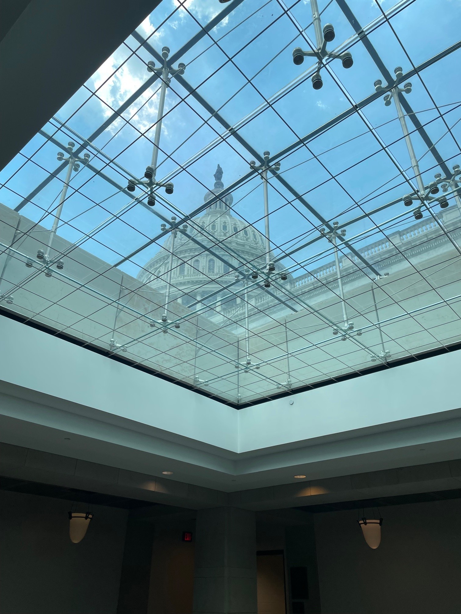 U.S. Capitol dome viewed through skylight