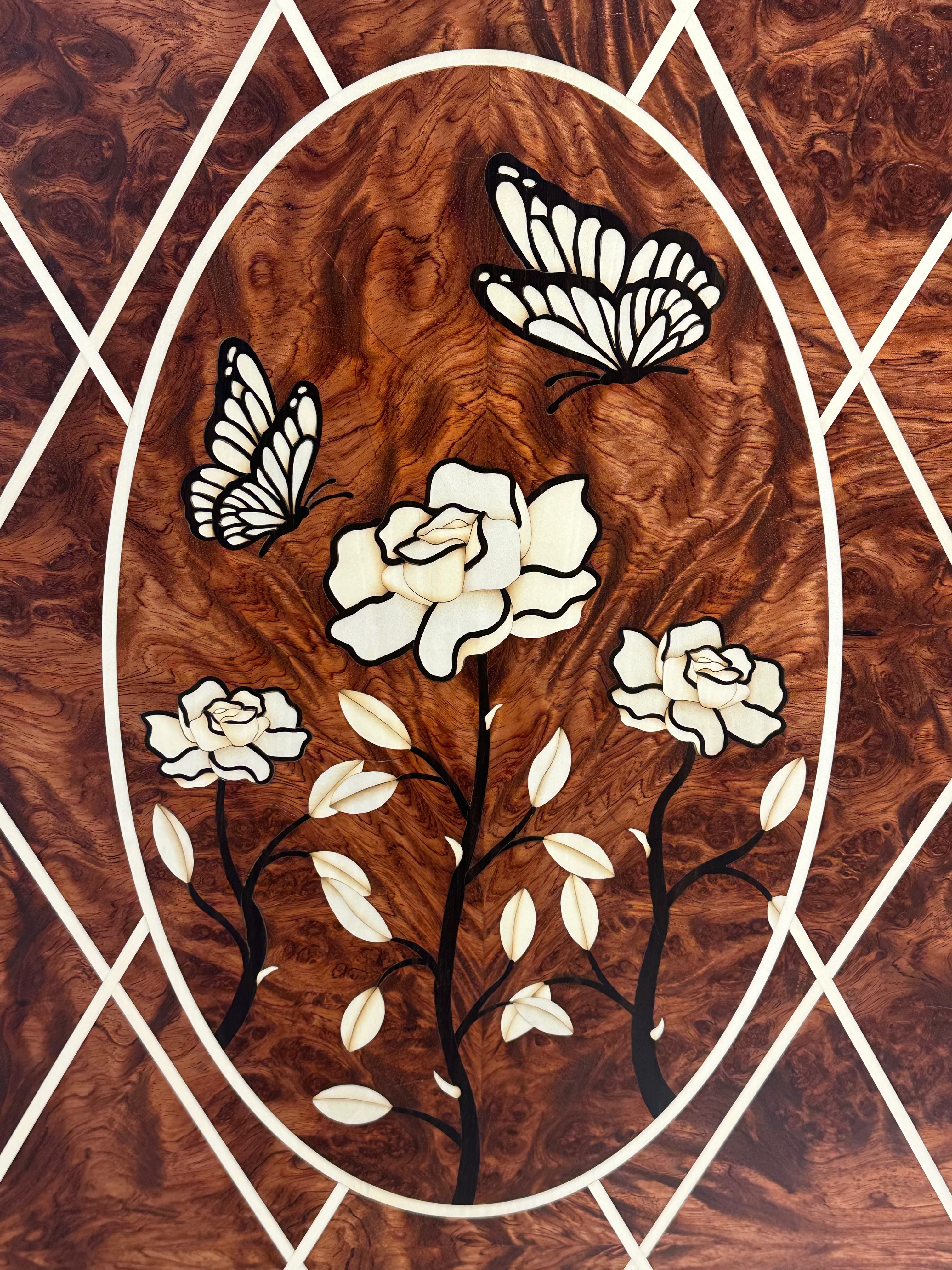 Zongker art deco cabinet marquetry