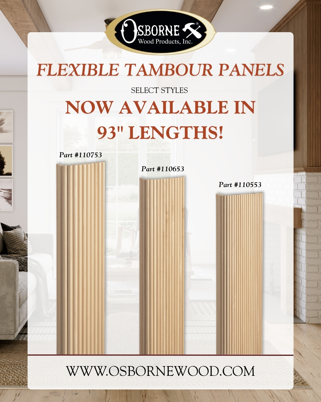 Osborne Wood Products to unveil 93” tambour panels at WPE Lancaster