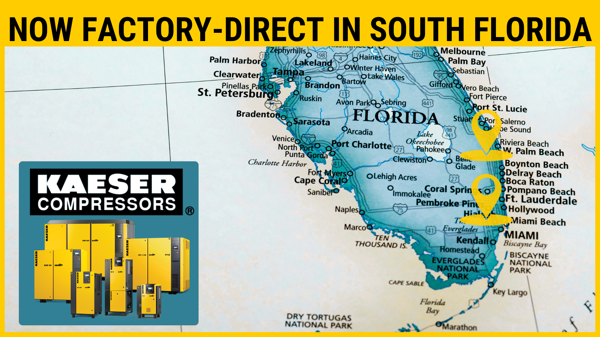 Kaeser Compressors opens factory-direct branches in South Florida