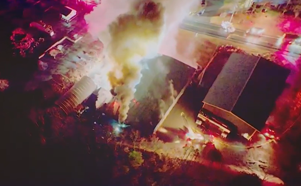 Fire rips through Massachusetts woodworking company