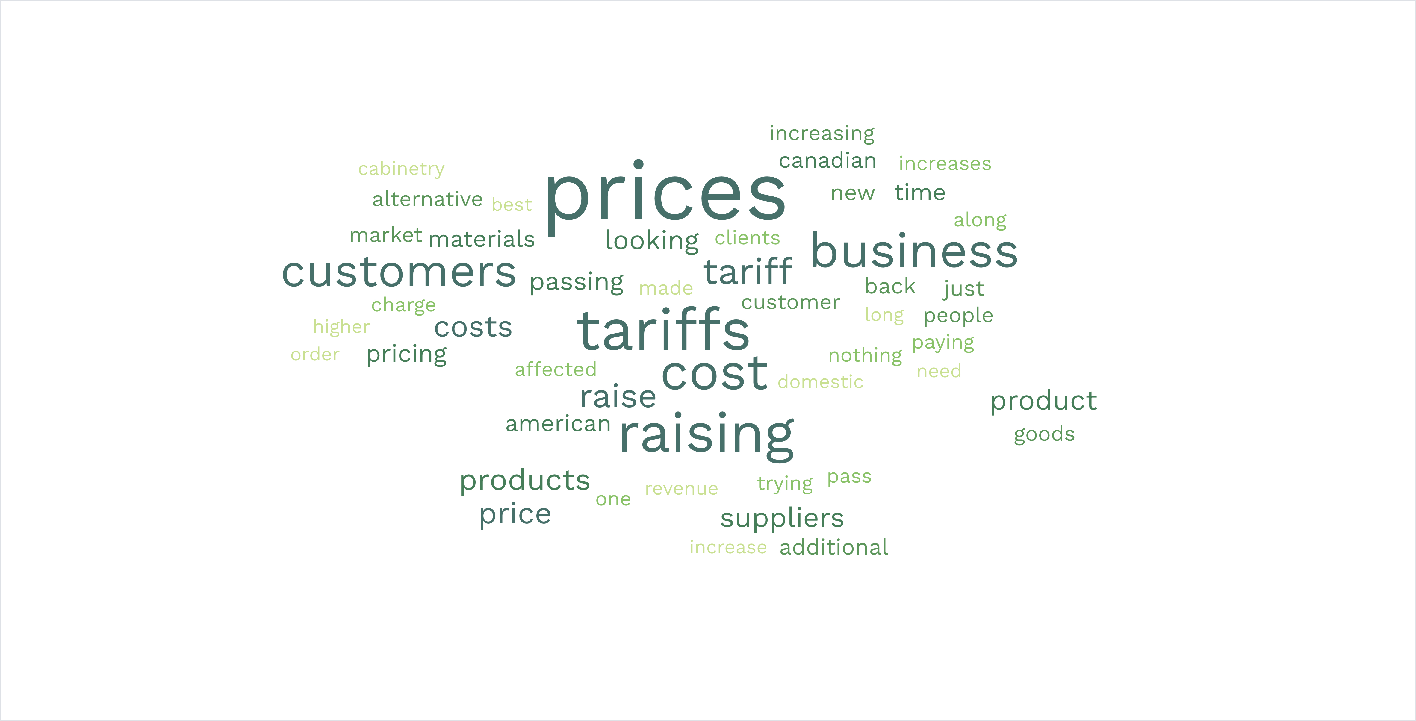 Tariff survey word cloud