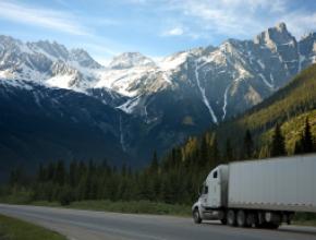 Truck on highway