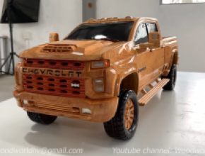 Hand carved Chevy Silverado