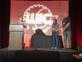 David Bult accepts Wooden Globe for Next Step of West Michigan
