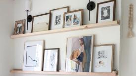 Rowe Station Woodworks floating shelves maple