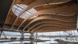 Portland International Airport wooden roof