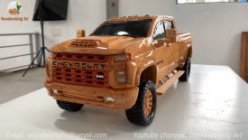 Hand carved Chevy Silverado