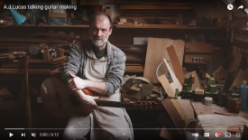 A.J. Lucas is a master guitar maker. Here, he makes a guitar for Del Palmer.