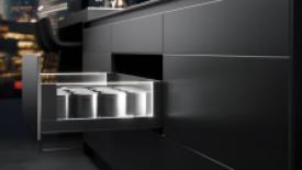 Hettich AvanTech drawer system with LED lights