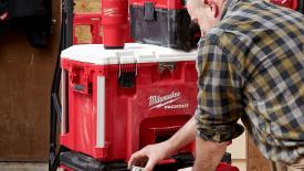 Milwaukee Packout cooler and tumblers