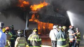 Senaca Falls fire at lumber yard.