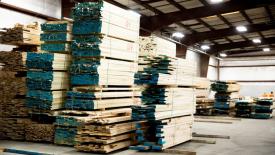 Associated Hardwoods lumber stacks