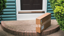 Delivered package on a front porch.