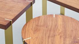Walnut and Brass: Joined at the Tip in Side Table Collection