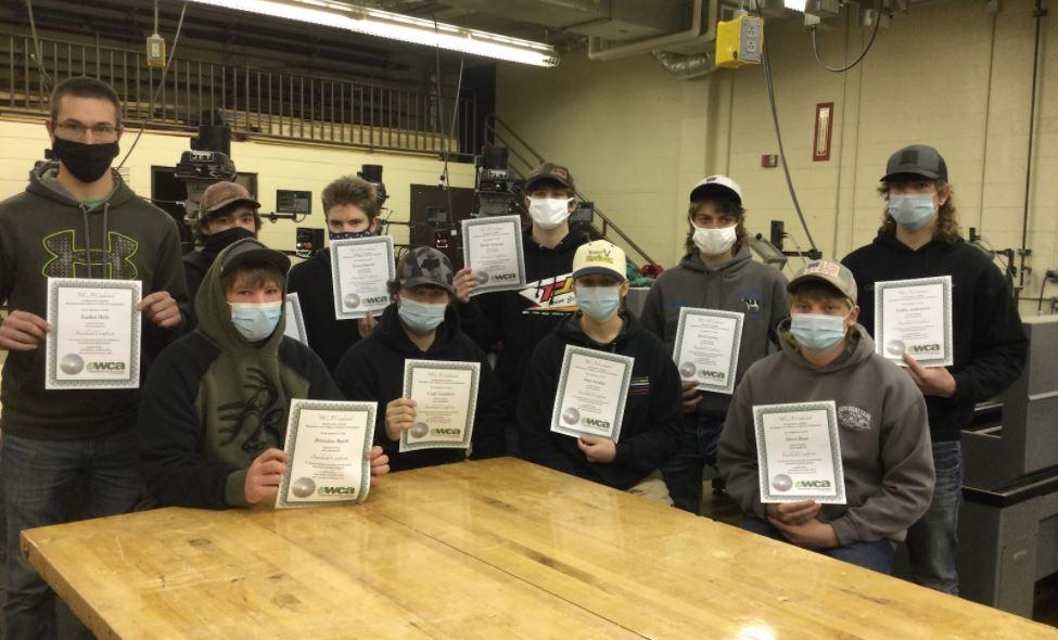 Seymour High School students with WCA Sawblade Certificates