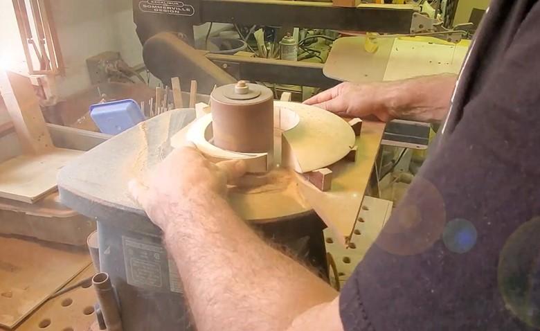 AWFS Fresh Wood 2021 trophy being made by Scott Grove