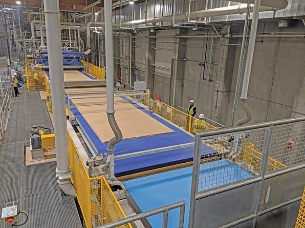 A panel line at Egger's new plant in Lexington, N.C.