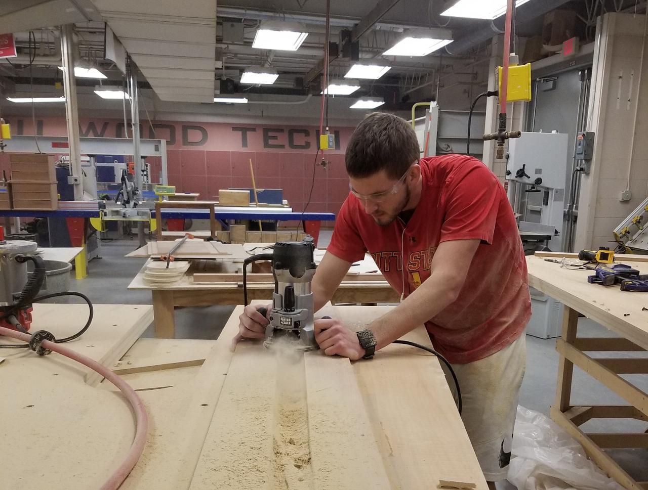 Pittsburg State University woodworking lab