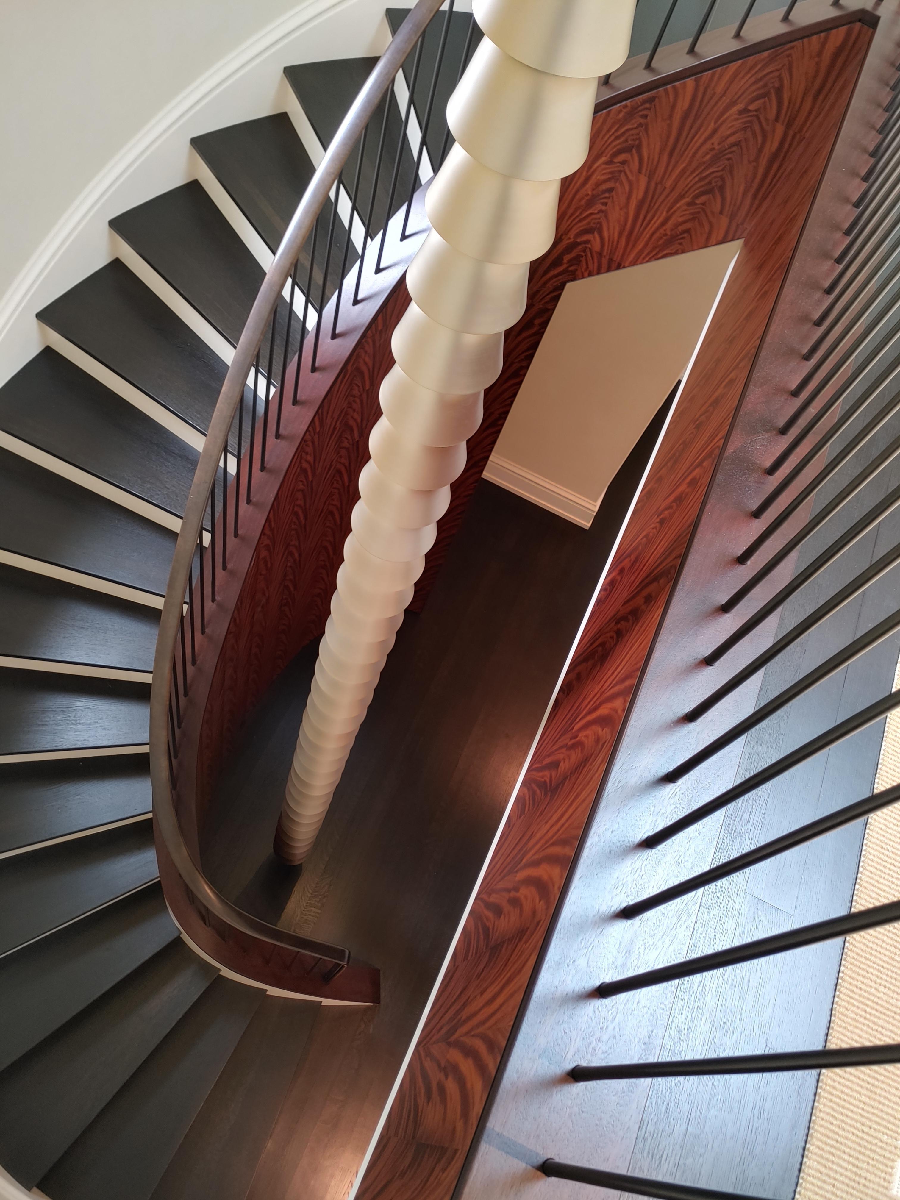 Mahogany veneer stairs