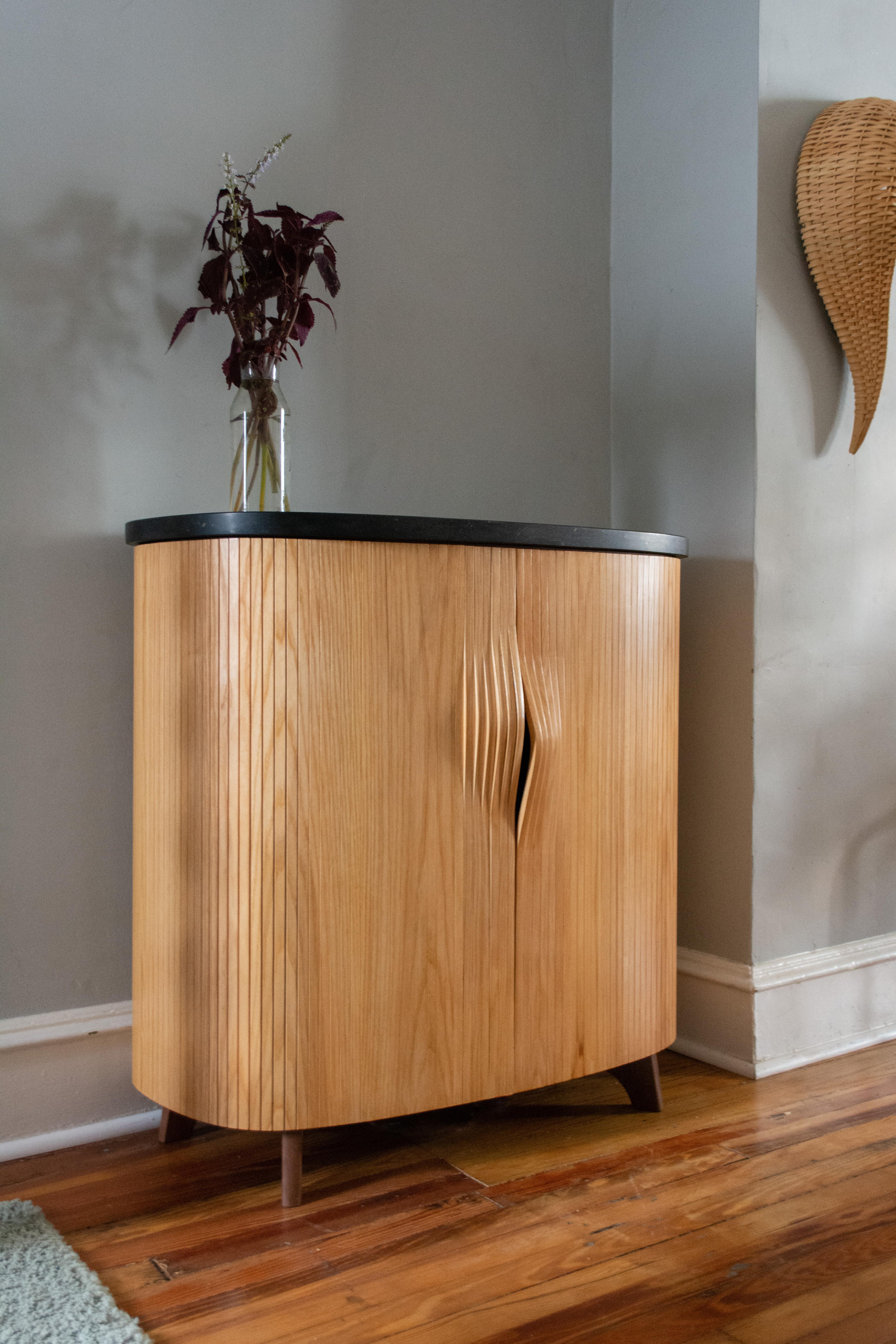 Swell Tambour Cabinet by Brian Skalaski