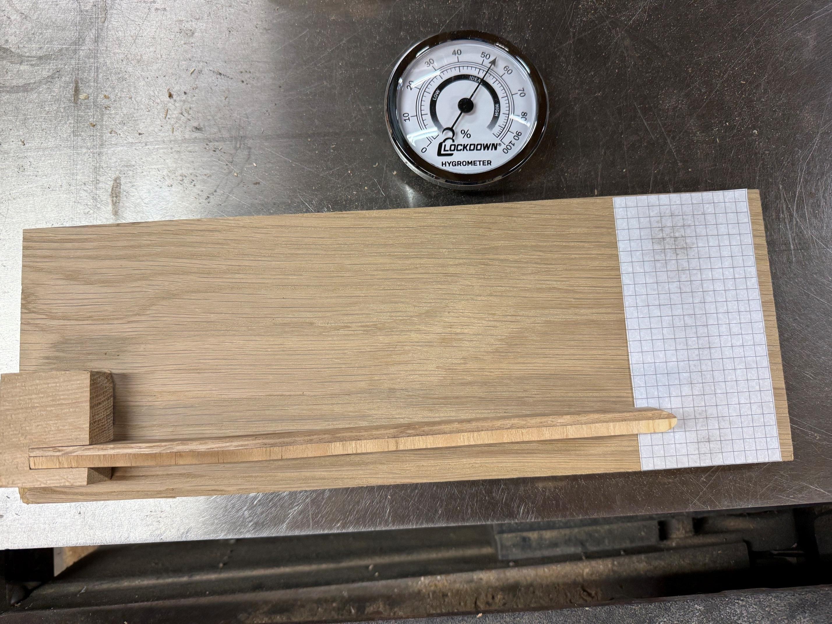Shop-built hygrometer with pro hygrometer