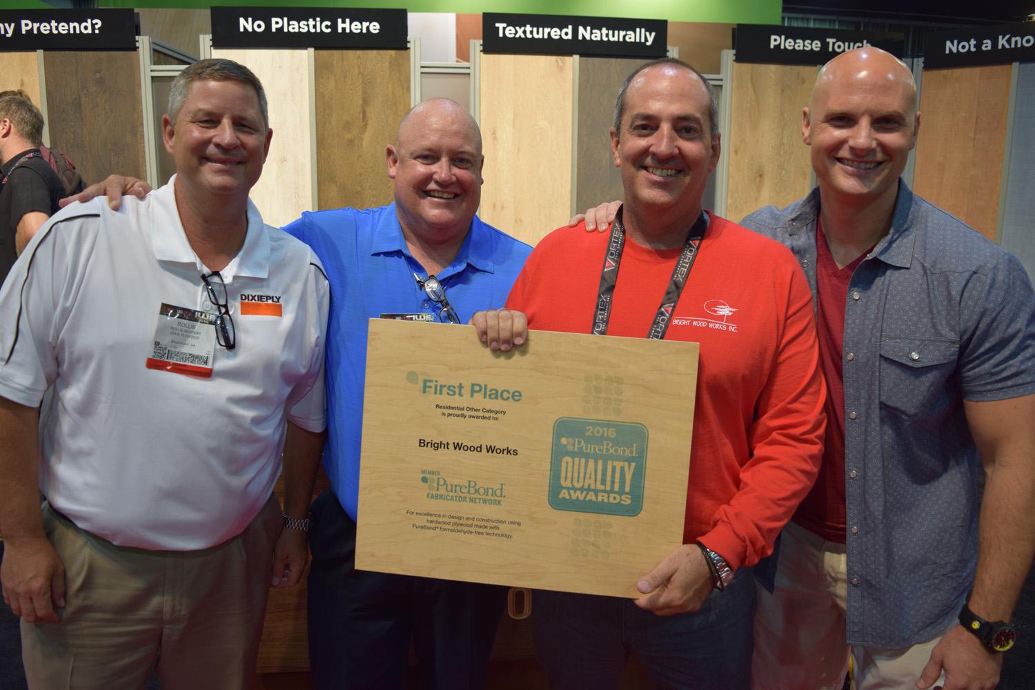 Columbia Forest Products-PureBond Quality Award winners